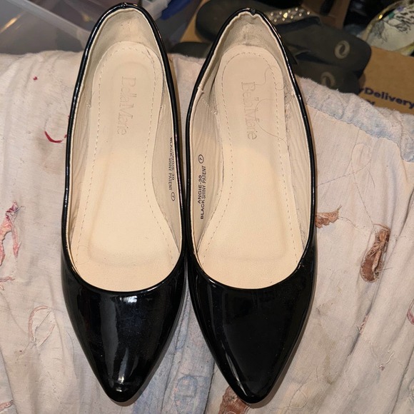 Black Flat Pointed Shoe Size 7 - Picture 5 of 5